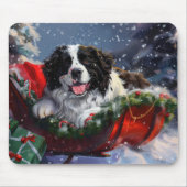 Tapis De Souris Fête de Noël des chiens de Terre-Neuve (Devant)