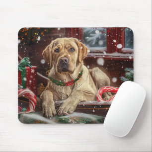 Tapis De Souris Fête de Noël du chien du Labrador