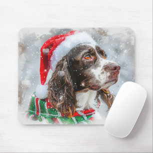 Tapis De Souris Fête de Noël Springer Spaniel Dog