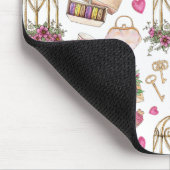 Tapis De Souris Fête de thé blanc et blanc moderne (Coin)