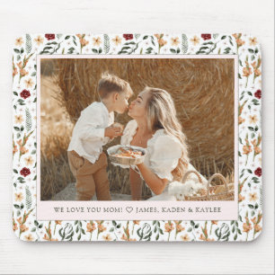 Tapis De Souris Fête des Mères de style scrapbook floral délicat