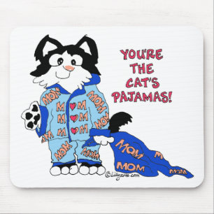 Tapis De Souris Fête des mères Pajamas de chat Fun Kitty MOUSEpad