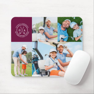 Tapis De Souris Fête des pères Monogramme Multi Photo Golf Custom
