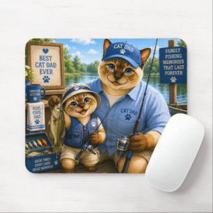 Tapis De Souris Fête des Pères pour les amateurs de pêche Papa cha