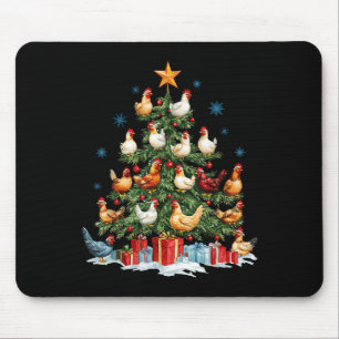 Tapis De Souris Fête des poulets de Clucky Fowl Arbre de Noël Orna