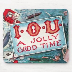 Tapis De Souris Fête des Vices Vintage, Jeux d'Argent Boisson Fume