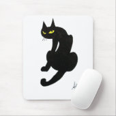 TAPIS DE SOURIS FÊTE D'HALLOWEEN CHAT NOIR (Avec souris)