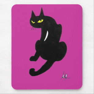 TAPIS DE SOURIS FÊTE D'HALLOWEEN CHAT NOIR