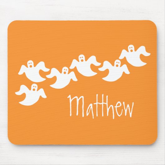 Tapis De Souris Fête Fantôme Halloween Mousepad, Orange (Devant)