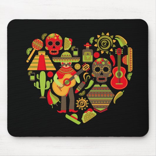 Tapis De Souris Fête mexicaine des morts Mexique (Devant)
