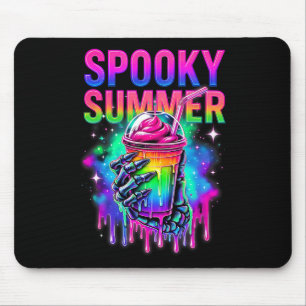 Tapis De Souris Fête squelettique ambiance Summerween boissons est