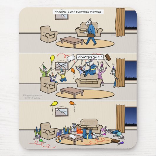 Tapis De Souris Fêtes de évanouissement Mousepad de chèvre (Devant)