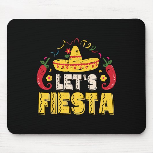 Tapis De Souris Fetons Fiesta Funny Cinco De Mayo Mexo (Devant)