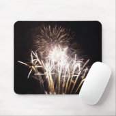 Tapis De Souris Feu d'artifice blanc et or I Fête patriotique (Avec souris)