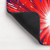 Tapis De Souris Feu d'artifice Rouge Blanc bleu mousepac (Coin)