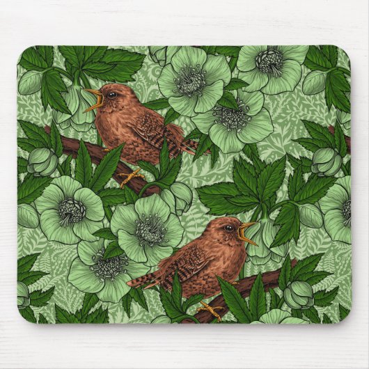 Tapis De Souris Feu et hellebore, vert clair (Devant)
