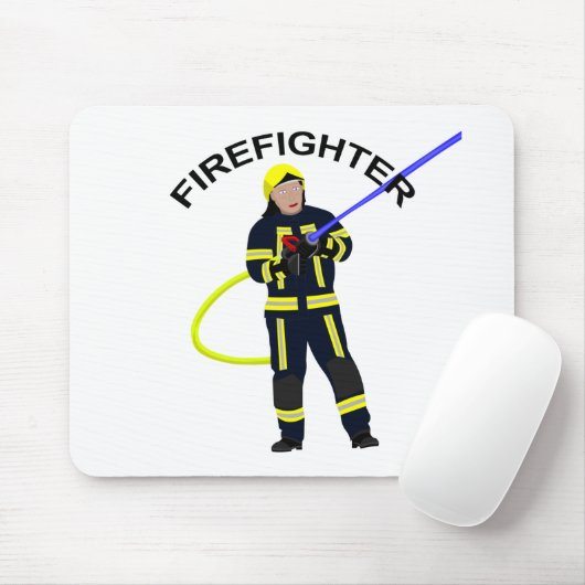 Tapis De Souris Feuerwehrmann in blauer Einsatzkleidung Mousepad (Avec souris)