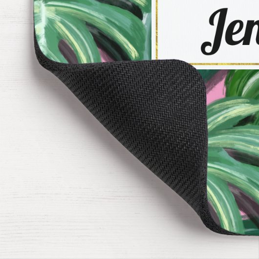 Tapis De Souris Feuillage Feuille Tropical Vert & Lush Custom (Coin)