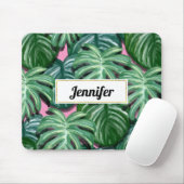 Tapis De Souris Feuillage Feuille Tropical Vert & Lush Custom (Avec souris)