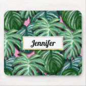 Tapis De Souris Feuillage Feuille Tropical Vert & Lush Custom (Devant)