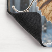 Tapis De Souris Feuille Coeur En Bois D'Hiver (Coin)