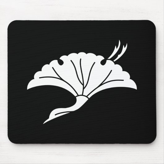 Tapis De Souris Feuille de ginkgo en forme de grue (Devant)