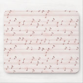 Tapis De Souris Feuille de notes de musique rose (Devant)
