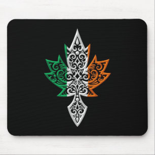 Tapis De Souris Feuille d'érable canadienne irlandaise - noir