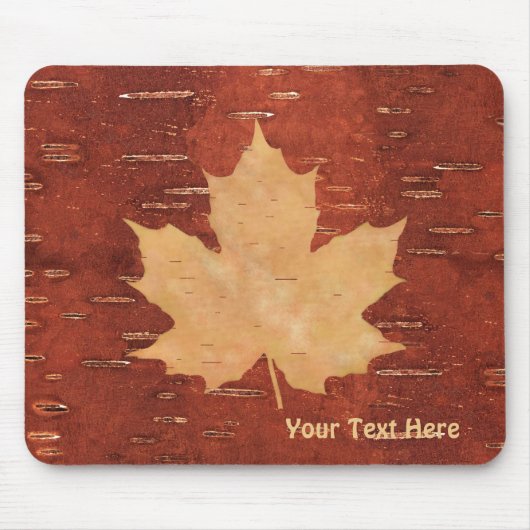 Tapis De Souris Feuille d'érable sur écorce de bouleau intérieur (Devant)