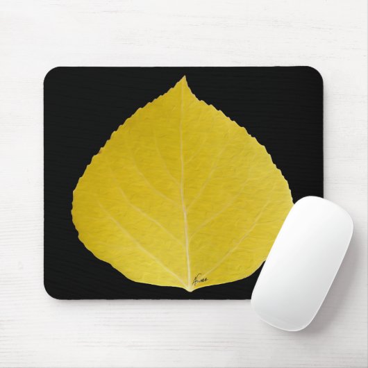 Tapis De Souris Feuille jaune #5 d'Aspen (Avec souris)