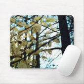 Tapis De Souris Feuilles blancs d'automne (Avec souris)