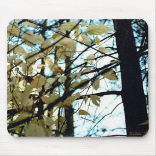 Tapis De Souris Feuilles blancs d'automne