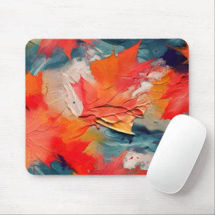 Tapis De Souris Feuilles dans le vent – Mouvement abstrait d'autom