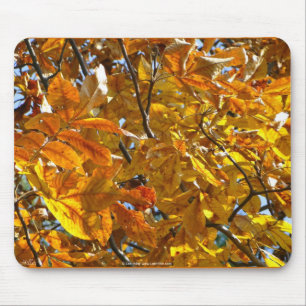 Tapis De Souris Feuilles d'automne Cadeaux dorés Vêtements Article