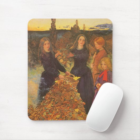 Tapis De Souris Feuilles d'automne de Sir John Everett Millais (Avec souris)