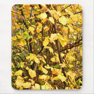 TAPIS DE SOURIS FEUILLES D'AUTOMNE JAUNE