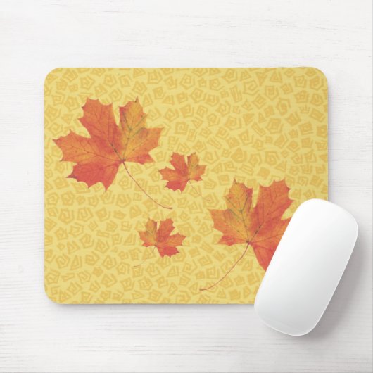 Tapis De Souris Feuilles d'automne Mousepad (Avec souris)