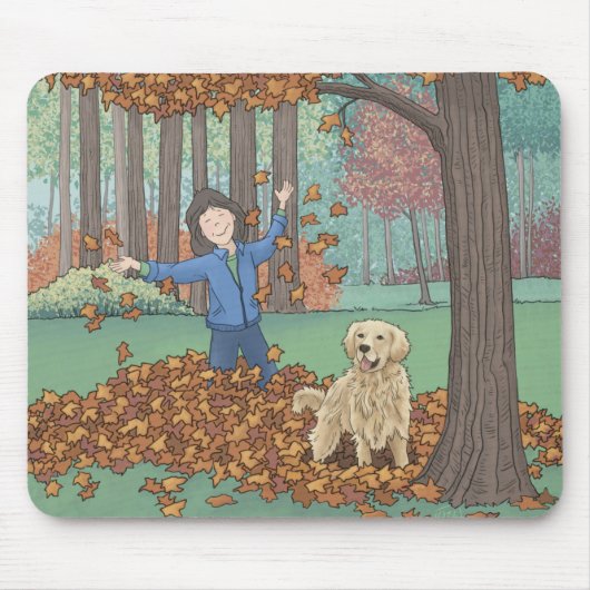 Tapis De Souris Feuilles d'automne Panier (Devant)