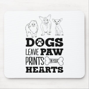 Tapis De Souris Feuilles de chien Empreintes de pattes sur votre c