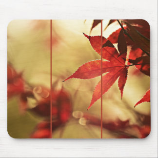Tapis De Souris Feuilles de Érable Rouge Japonais Automne Lumière