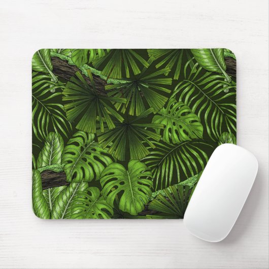 Tapis De Souris Feuilles de la jungle (Avec souris)