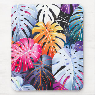 Tapis De Souris Feuilles de la Monstera d'été tropicale