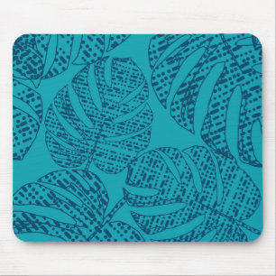 Tapis De Souris Feuilles de la monstère bleue.