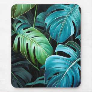 Tapis De Souris Feuilles de Monstera Botanique Feuillage Jungle Tr