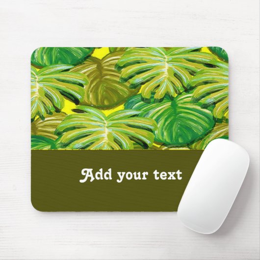 Tapis De Souris feuilles de palmier jaune (Avec souris)