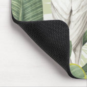 Tapis De Souris Feuilles De Palmiers Avec Oiseau Blanc (Coin)