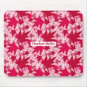 Tapis De Souris Feuilles d'érable sur un Arrière - plan rose (Devant)