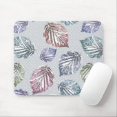 Tapis De Souris Feuilles d'open work sur un arrière - plan gris cl (Avec souris)