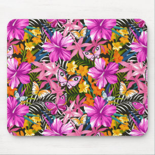 Tapis De Souris feuilles et fleurs tropicaux