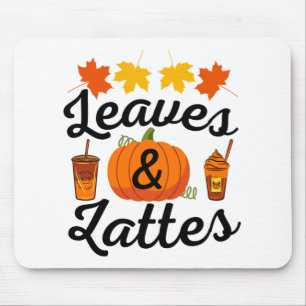 Tapis De Souris Feuilles Et Latte Automne